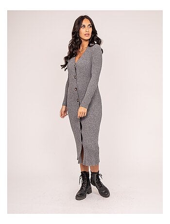 Robe longue maille côtelée IVERNY