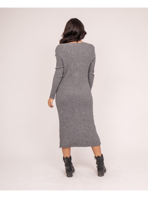 Robe longue maille côtelée IVERNY - Kiabi