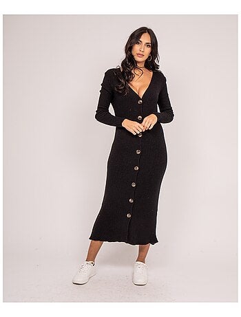 Robe longue maille côtelée IVERNY