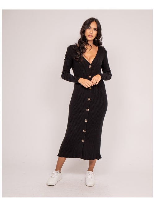 Robe longue maille côtelée IVERNY - Kiabi