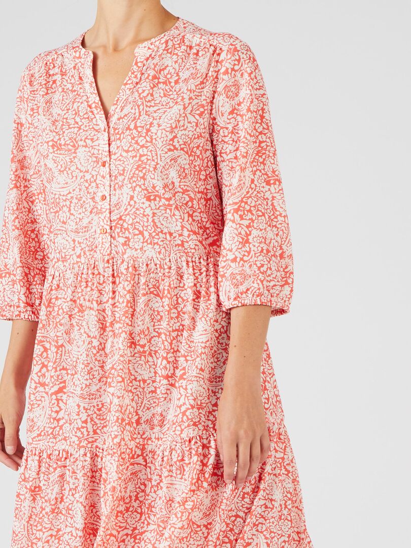 Robe Fille Gymboree - Taille 8 - Rose Corail - Volants Et Cœur - 100% Coton - Occasion Très Bon État