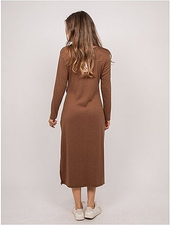 Robe longue maille douce drapé ilarisse