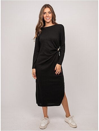 Robe longue maille douce drapé ilarisse