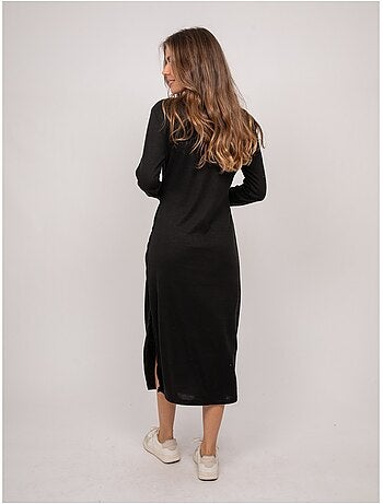 Robe longue maille douce drapé ilarisse