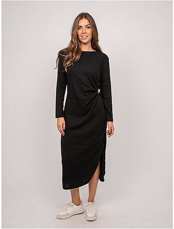 Robe longue maille douce drapé ilarisse