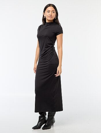 Robe longue manches courtes uni