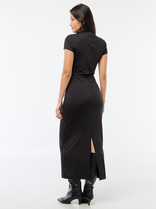 Robe longue manches courtes uni - Kiabi