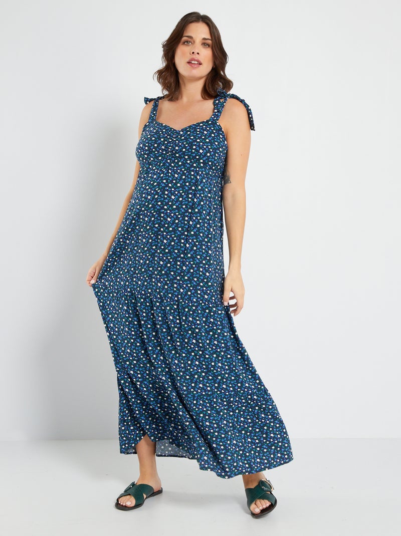 Robe longue maternité Bleu - Kiabi