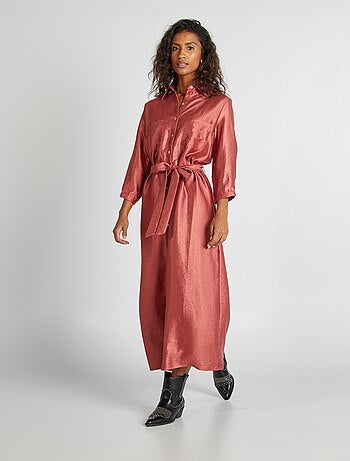 Robe longue matière lamée