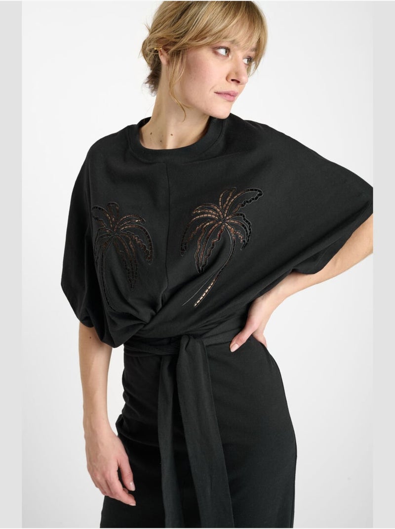 Robe longue MIKY droite 'Le Temps Des Cerises' Noir - Kiabi