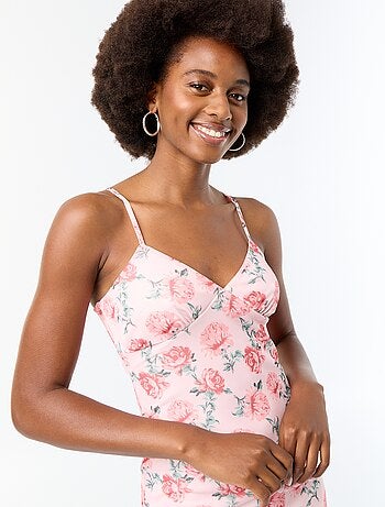 Robe longue motif à 'fleurs'