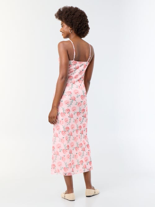 Robe longue motif à 'fleurs' - Kiabi