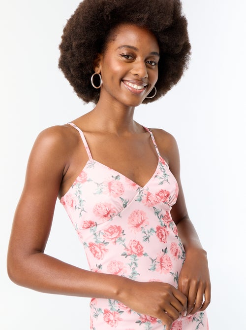 Robe longue motif à 'fleurs' - Kiabi