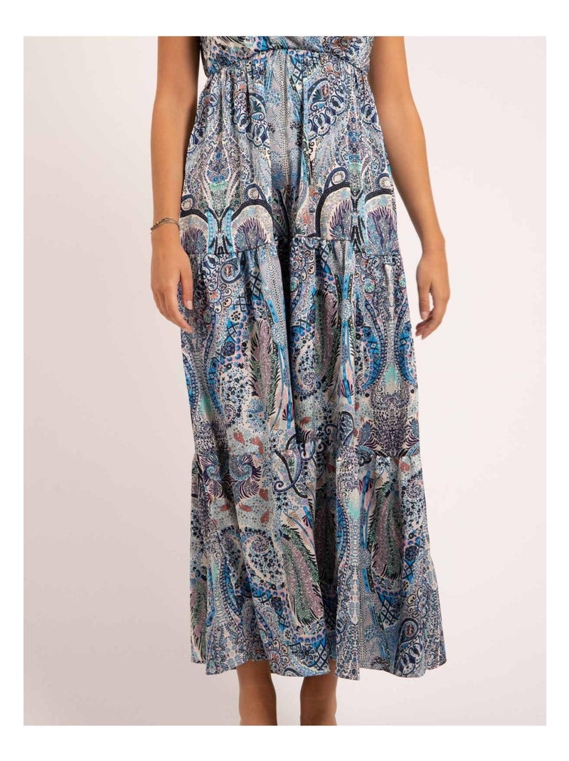 Robe longue motifs IANECK Bleu - Kiabi