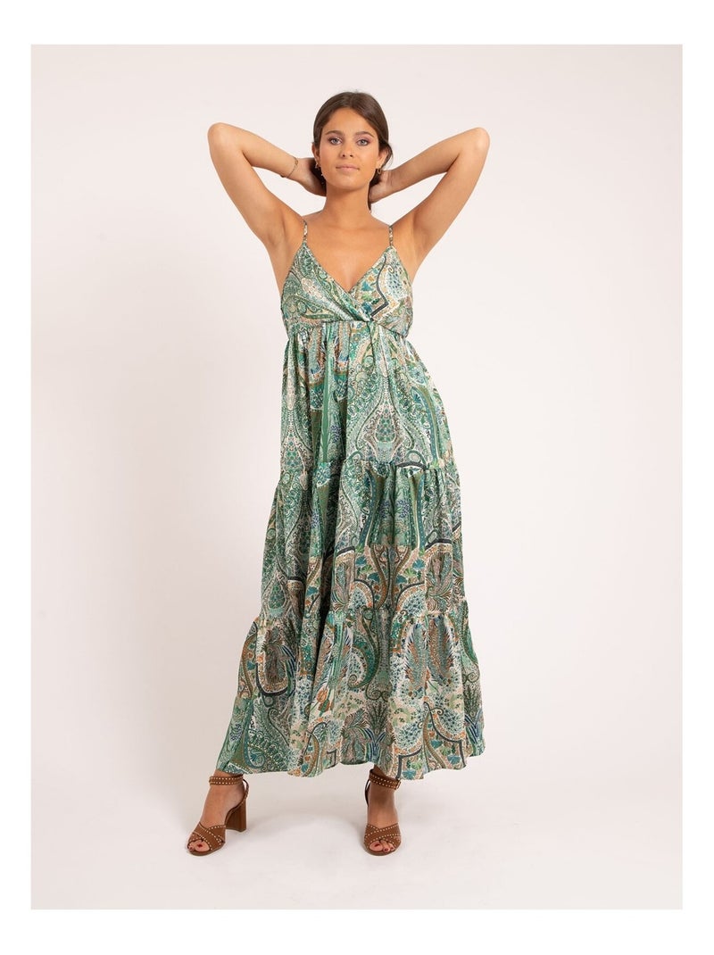 Robe longue motifs IANECK Vert - Kiabi