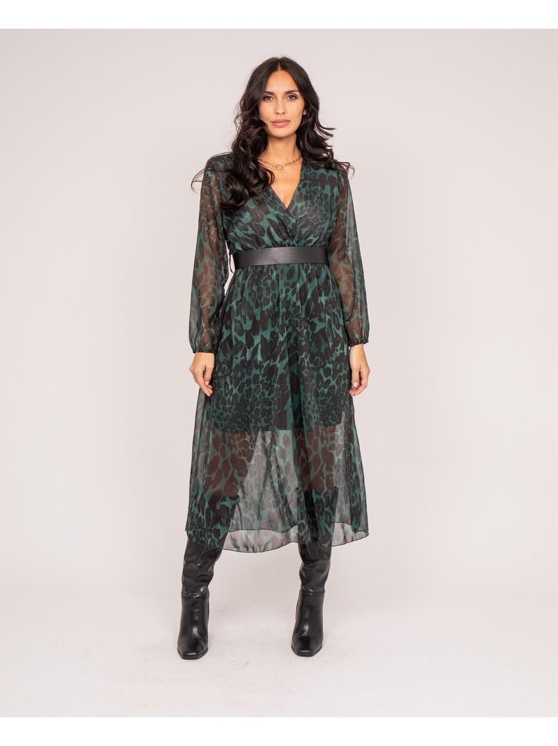 Robe longue motifs IBOST Vert - Kiabi