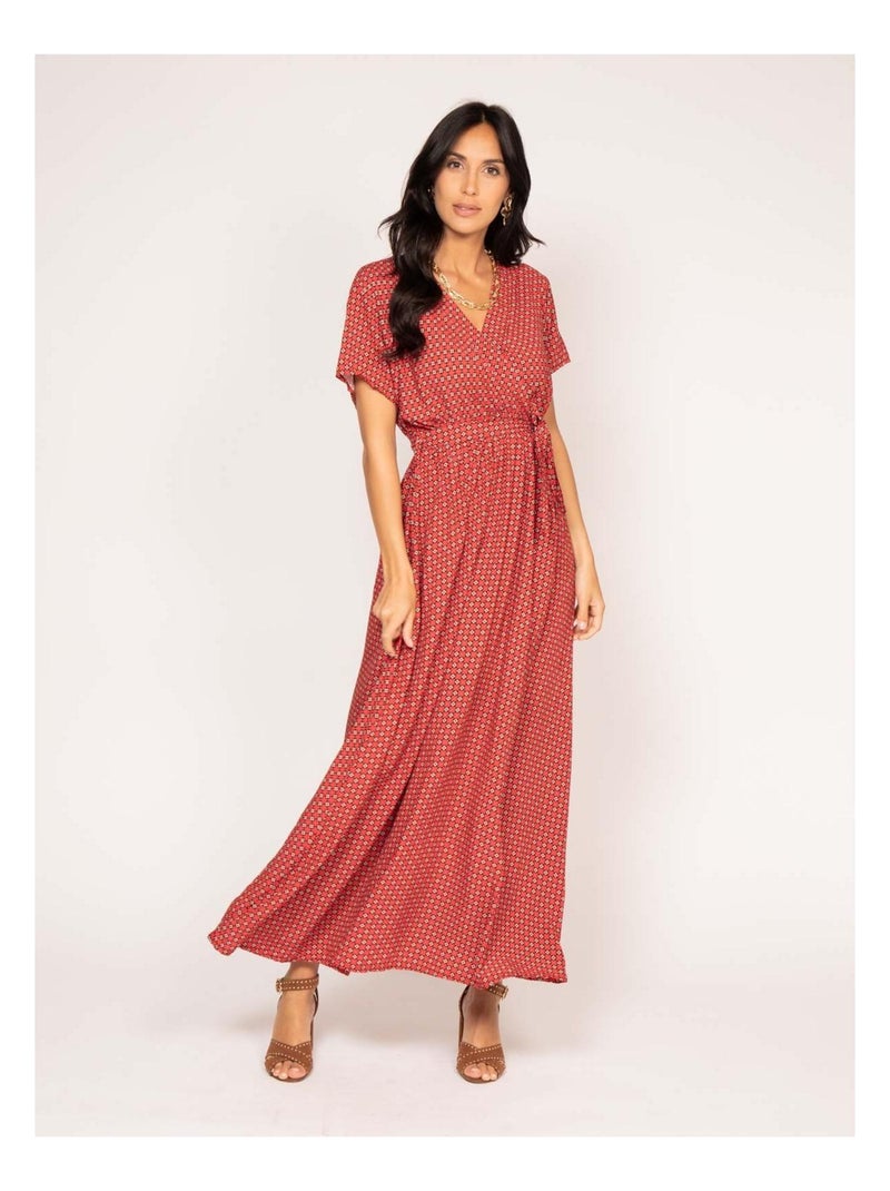 Robe longue motifs ICARE Rouge - Kiabi