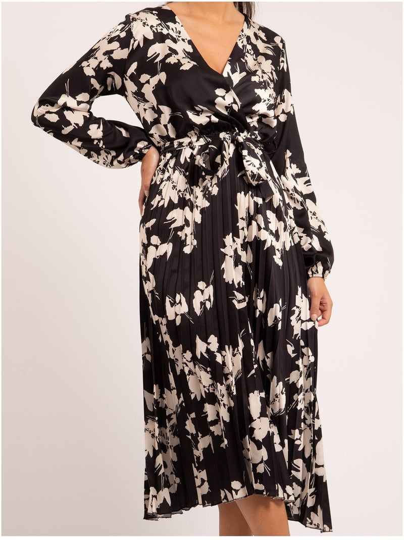 Robe longue motifs ICHELLE Noir - Kiabi