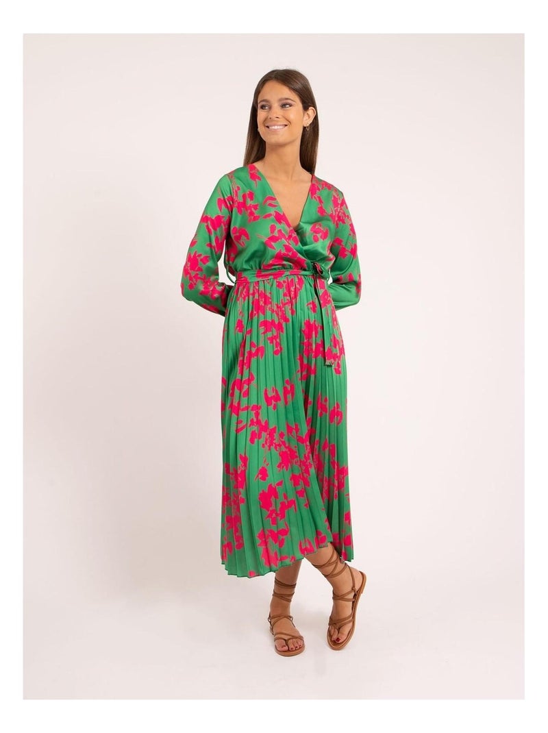 Robe longue motifs ICHELLE Vert - Kiabi