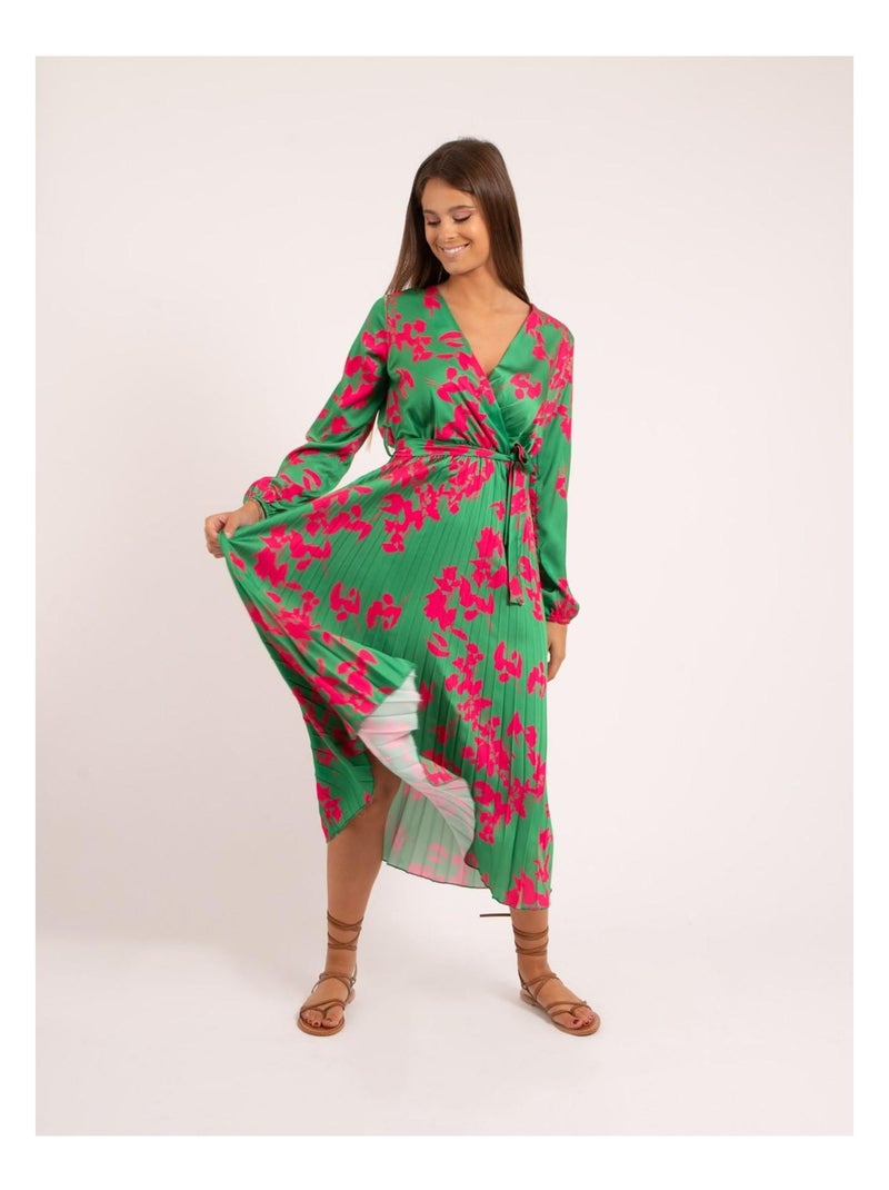 Robe longue motifs ICHELLE Vert - Kiabi