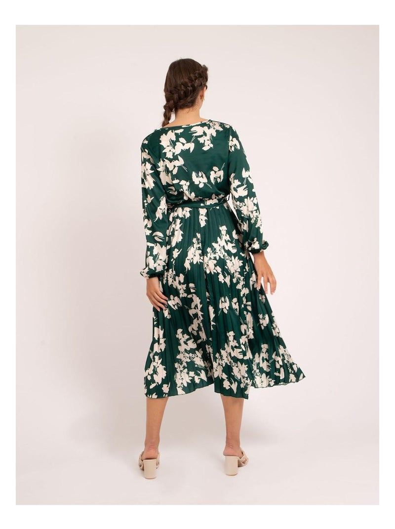 Robe longue motifs ICHELLE Vert foncé - Kiabi