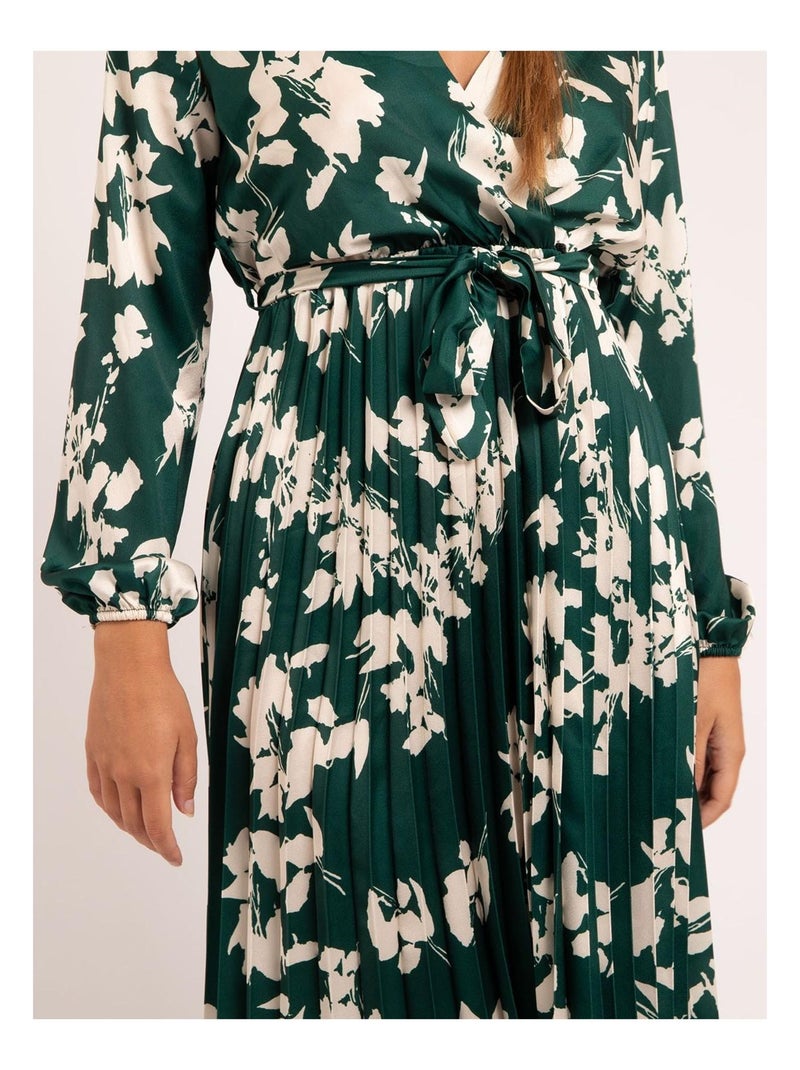 Robe longue motifs ICHELLE Vert foncé - Kiabi
