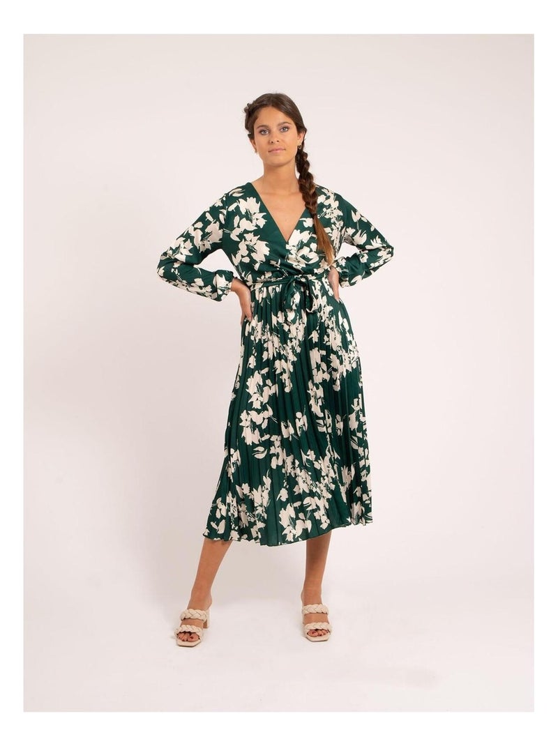 Robe longue motifs ICHELLE Vert foncé - Kiabi
