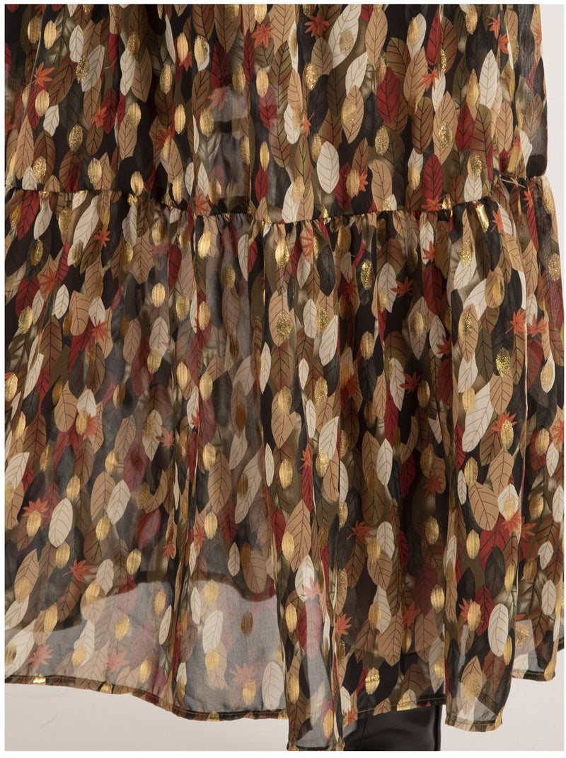 Robe longue motifs IDETTA Kaki - Kiabi