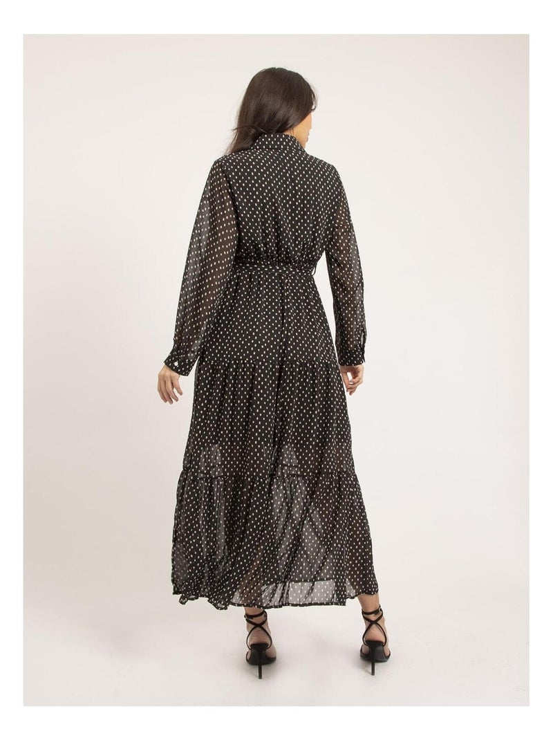Robe longue motifs IDYANA Noir - Kiabi