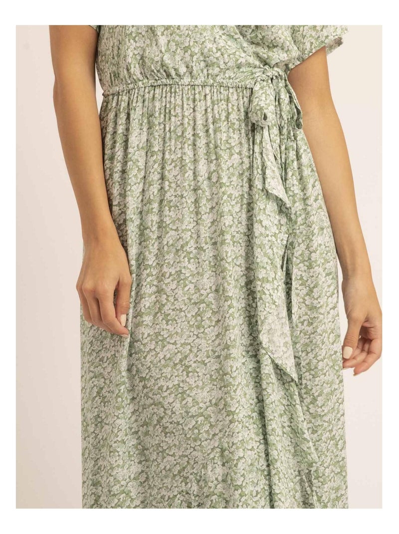 Robe longue motifs igaelle Vert - Kiabi