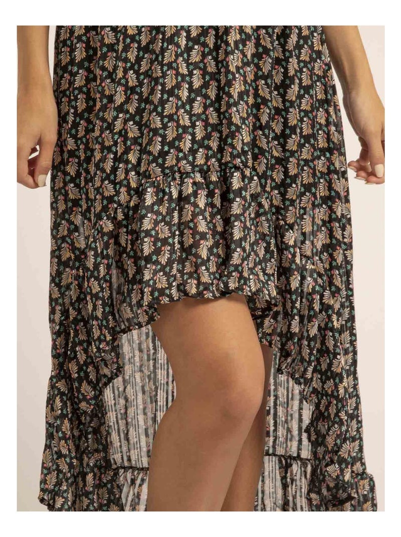 Robe longue motifs IGALIE Noir - Kiabi