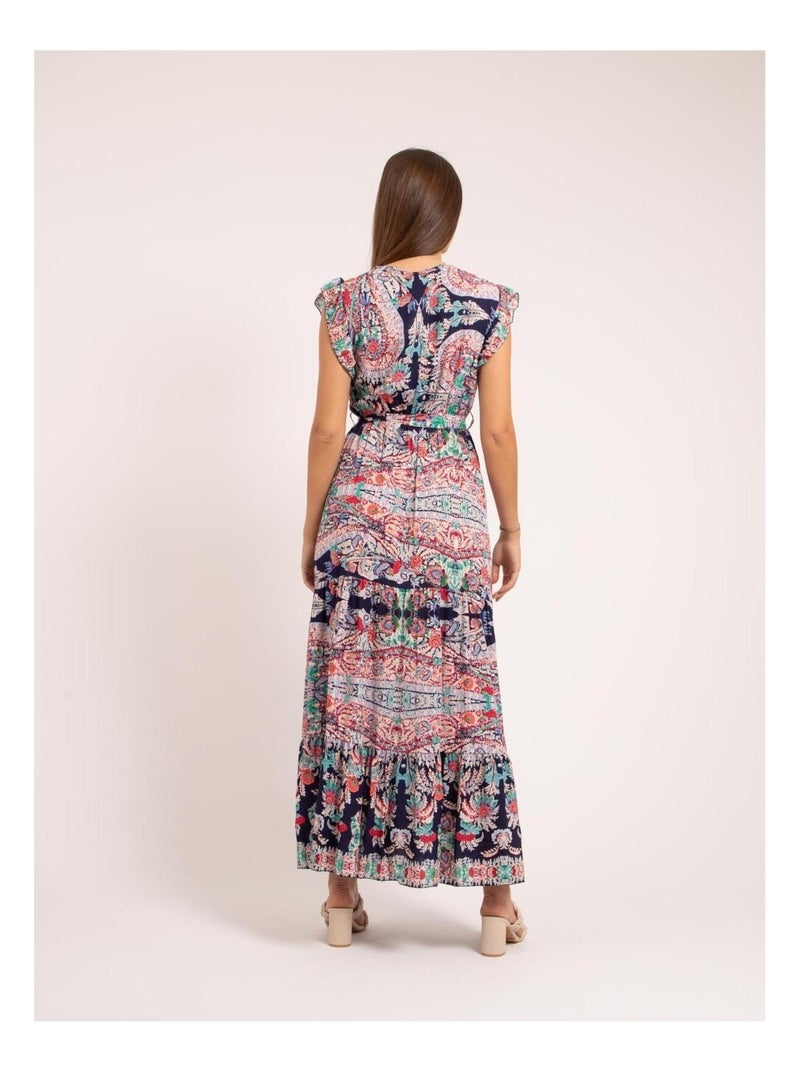 Robe longue motifs ILANIT Bleu marine - Kiabi