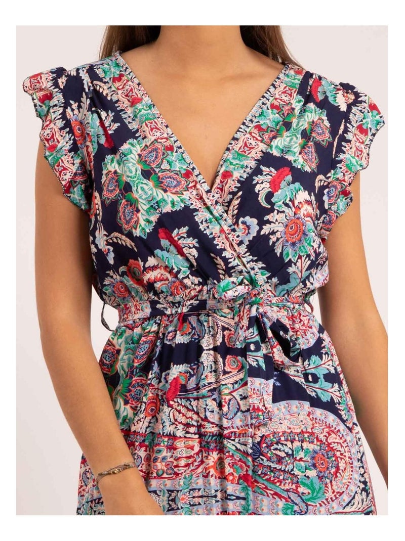 Robe longue motifs ILANIT Bleu marine - Kiabi