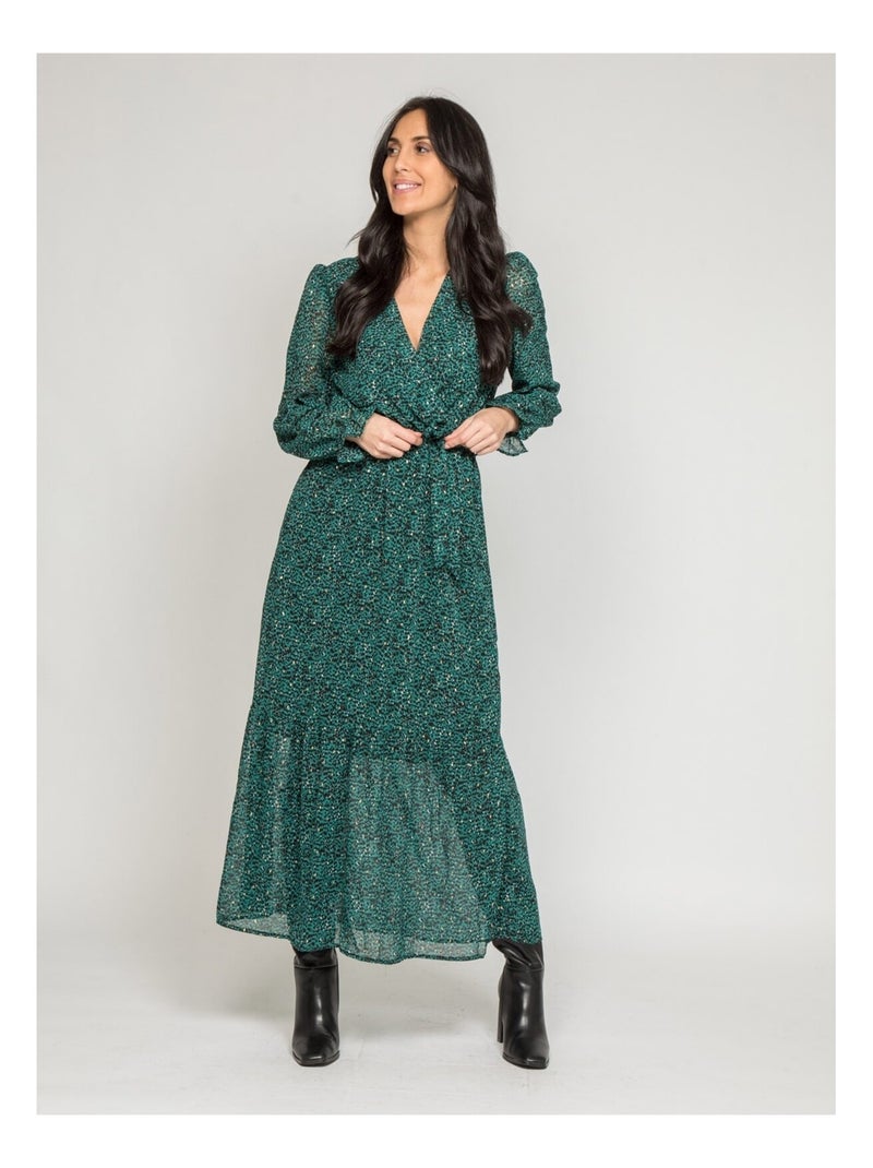 Robe longue motifs ILARIA Vert - Kiabi