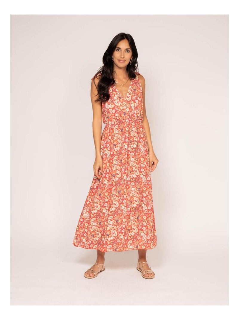 Robe longue motifs ILIONE Rouge - Kiabi