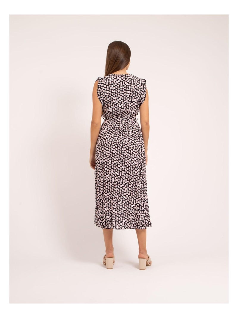 Robe longue motifs ILOUA Noir - Kiabi