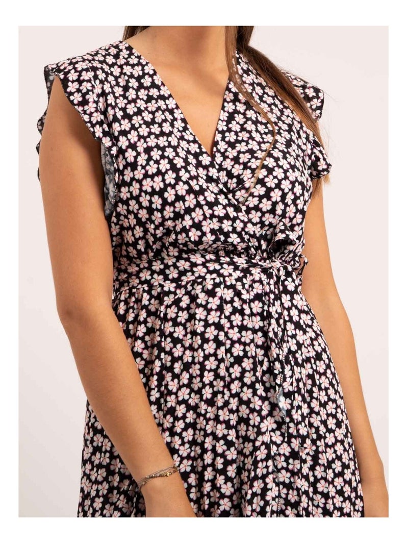 Robe longue motifs ILOUA Noir - Kiabi