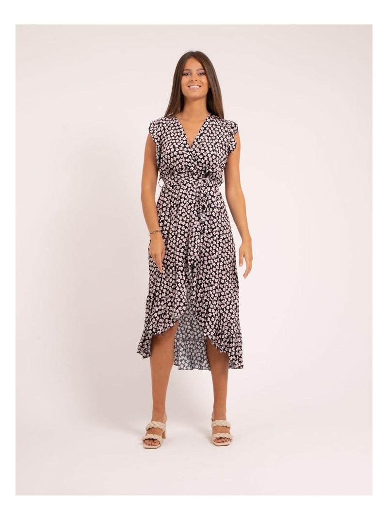 Robe longue motifs ILOUA Noir - Kiabi