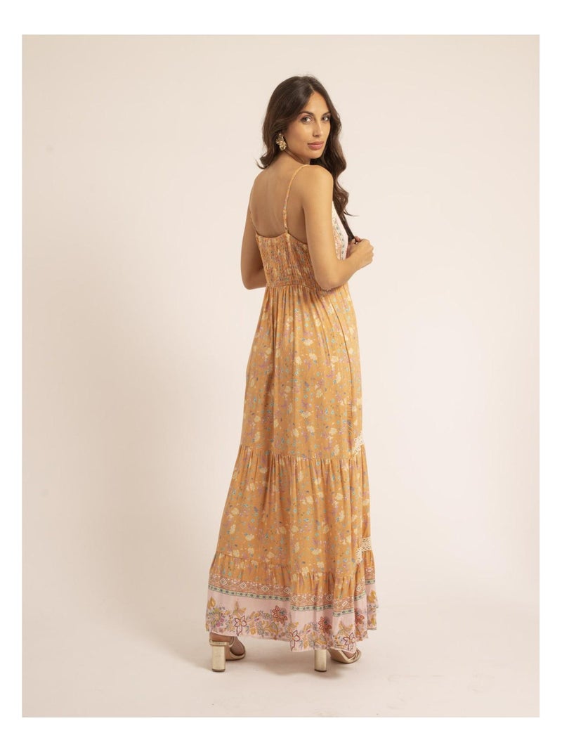 Robe longue motifs IMALIKA Orange - Kiabi