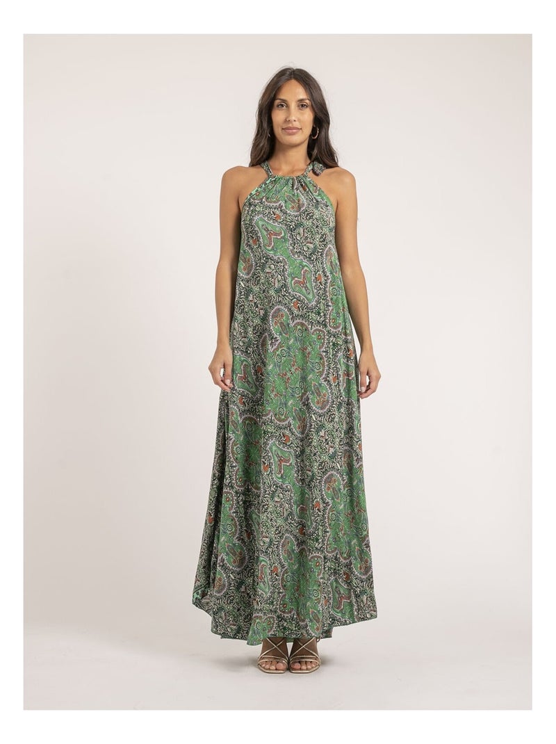 Robe longue motifs IMELDA Vert - Kiabi