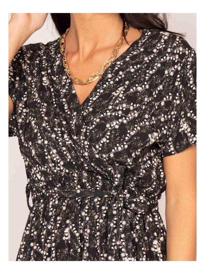 Robe longue motifs INOX Noir - Kiabi