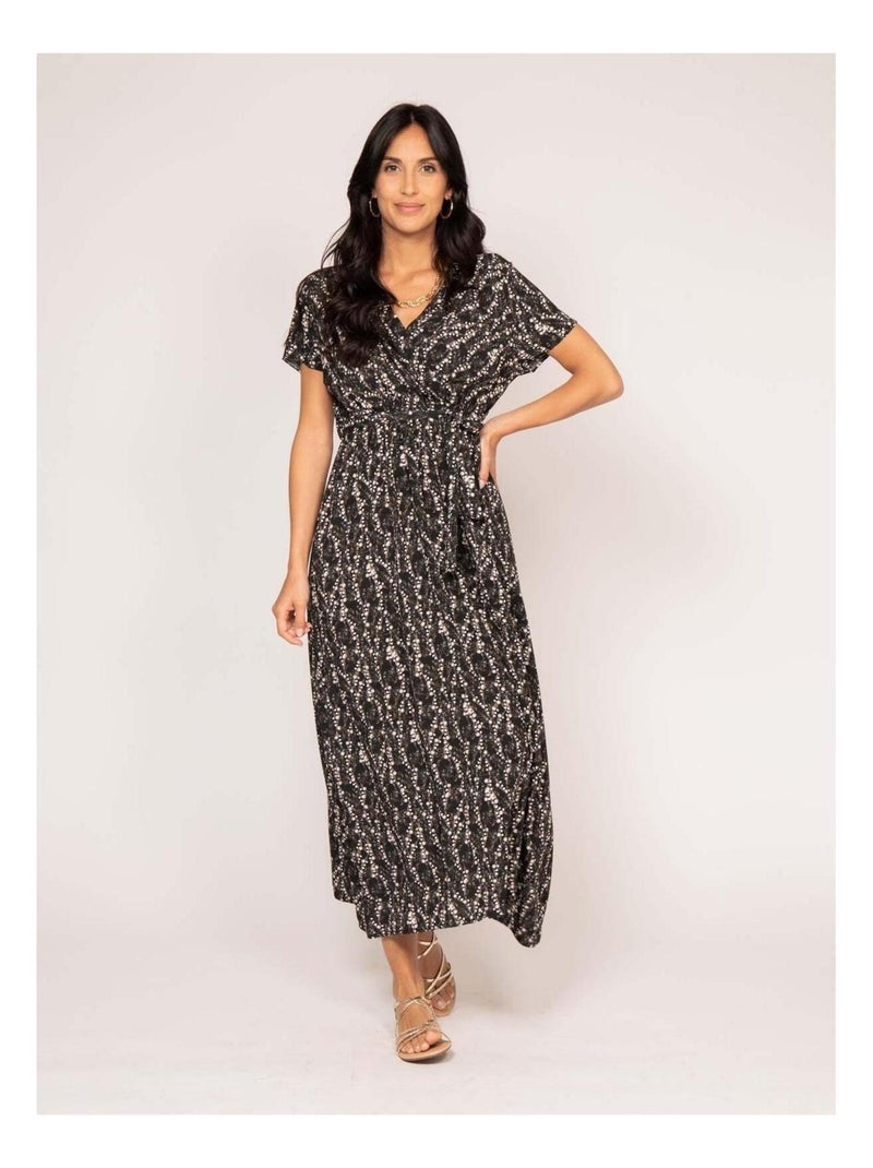 Robe longue motifs INOX Noir - Kiabi