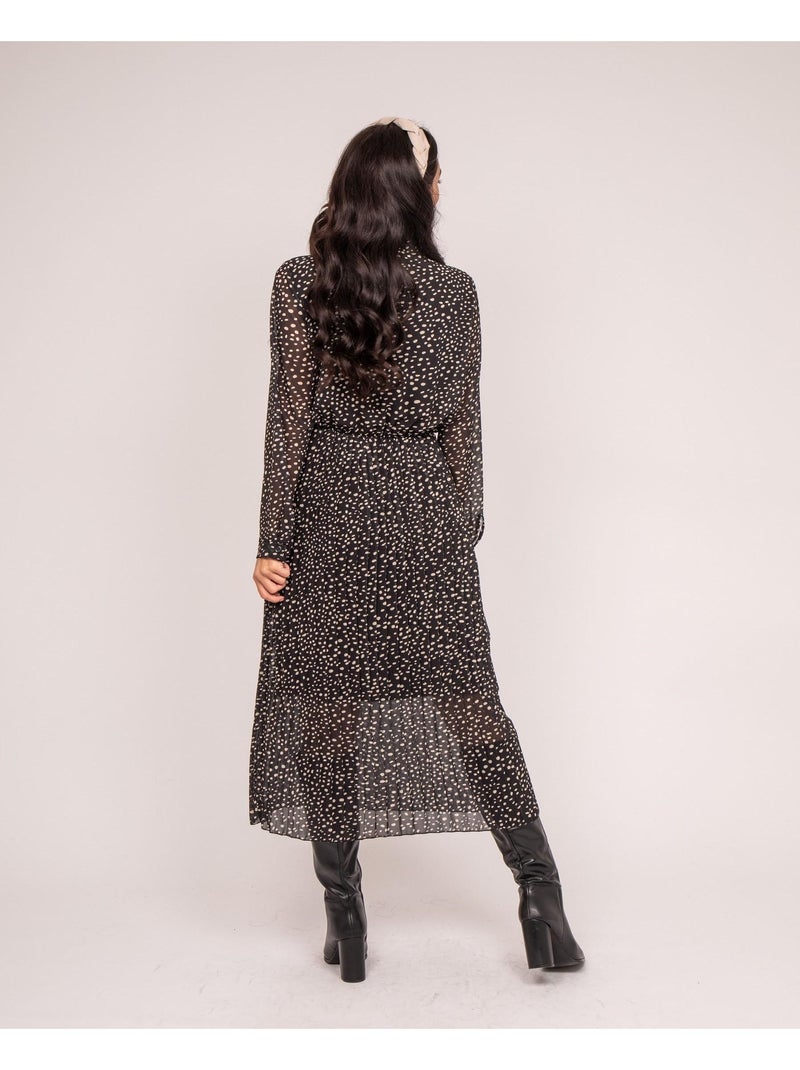 Robe longue motifs IOLD Noir - Kiabi