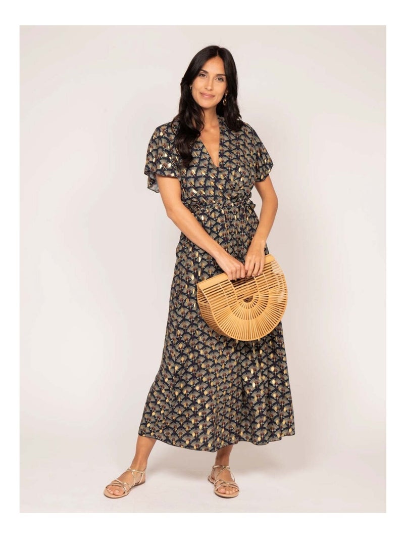 Robe longue motifs IRABO Bleu marine - Kiabi