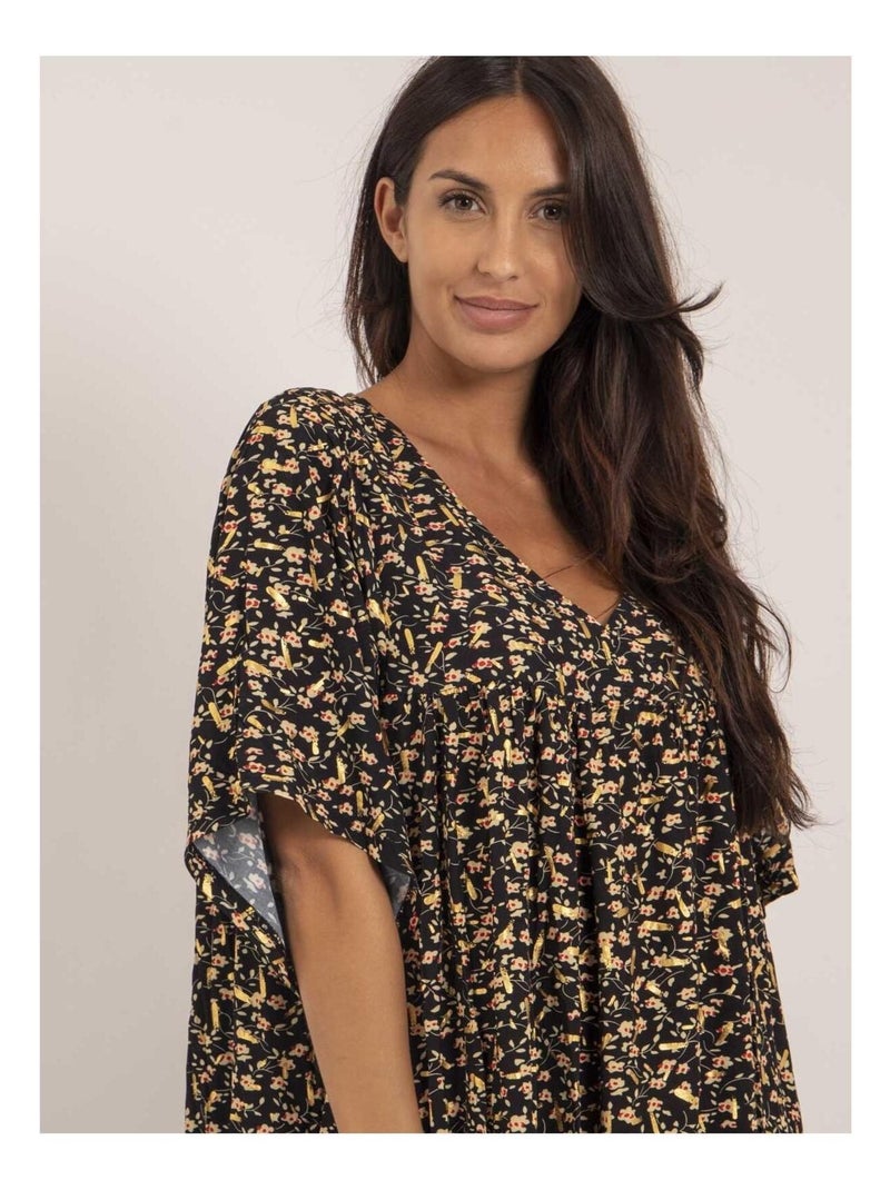 Robe longue motifs IVRY Noir - Kiabi