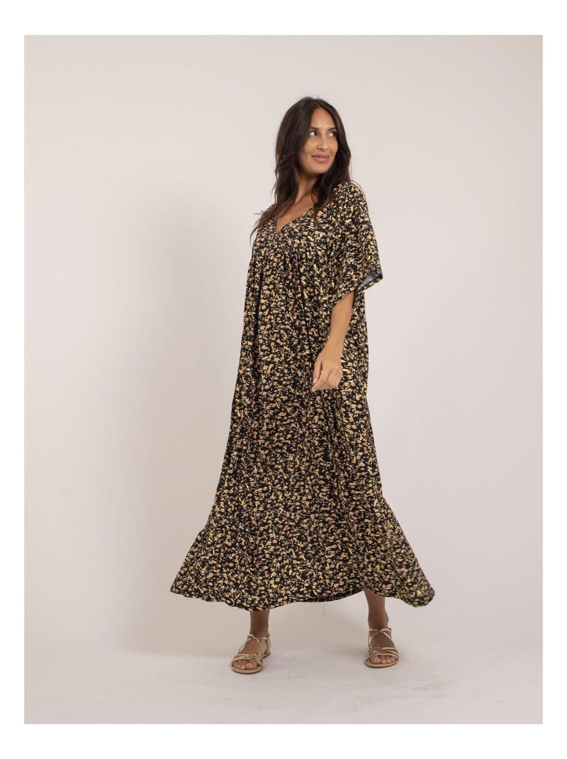 Robe longue motifs IVRY Noir - Kiabi