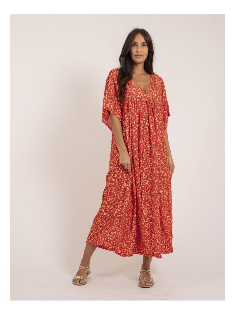 Robe longue motifs IVRY Rouge - Kiabi