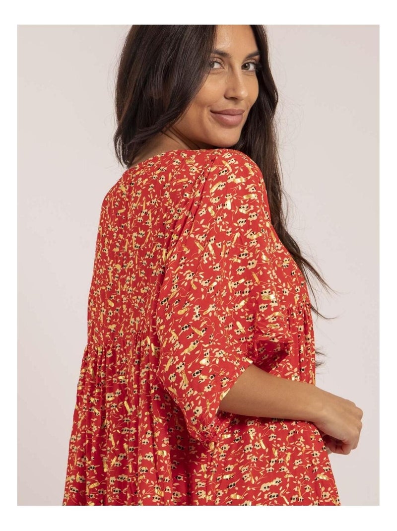 Robe longue motifs IVRY Rouge - Kiabi