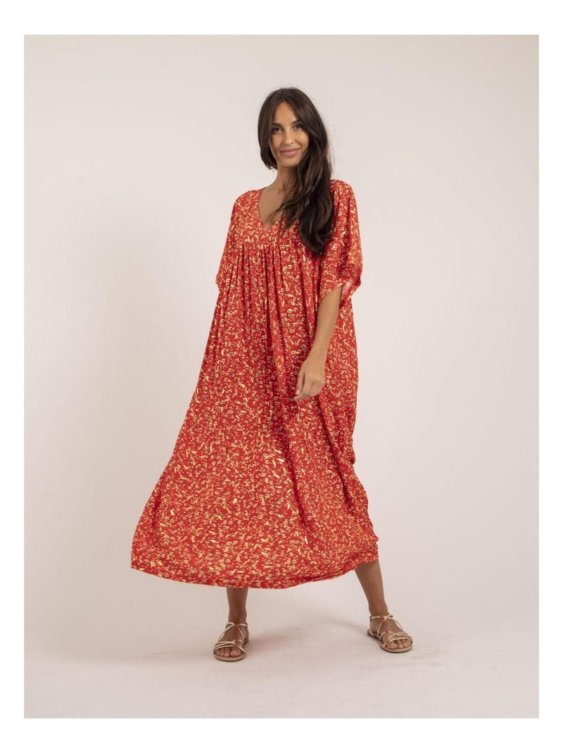 Robe longue motifs IVRY Rouge - Kiabi