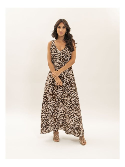 Robe longue motifs léopard ISSIMA - Kiabi